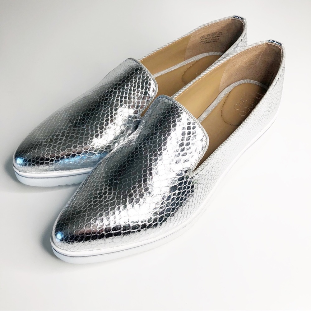 Franco Sarto Women’s Fabrina Silver Loafers 8.5 M